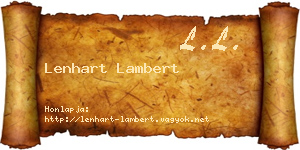 Lenhart Lambert névjegykártya